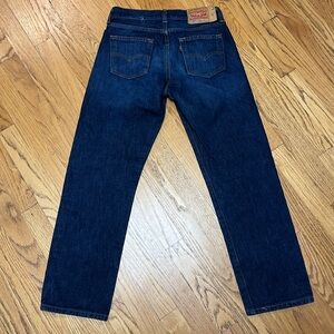 -Levi's 501 Button Fly Dark Wash Blue Jean Made April 2016 Women’s Size W27 L27